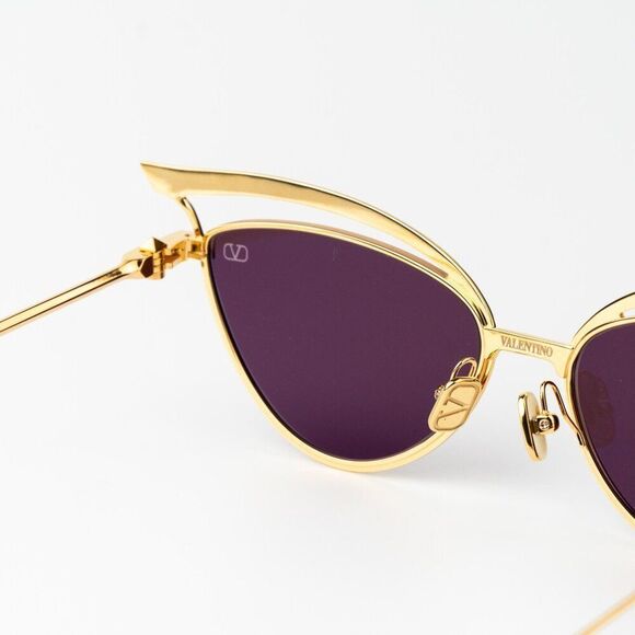 Valentino Women Sunglasses Titanium Gold Grey CAt Eye V - GLASSLINER VLS-118B-55 main image 4